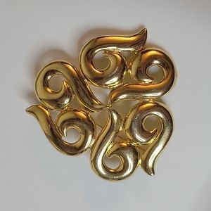 Vintage Abstract 6 or 9 Gold Brooch - E. PEARL